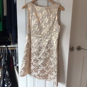 Gold mini cocktail dress